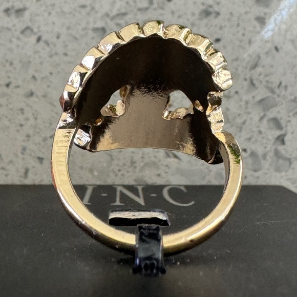 INC International Concepts Gold and Green Stone Statement Ring, Size 7 - Picture 6 of 8